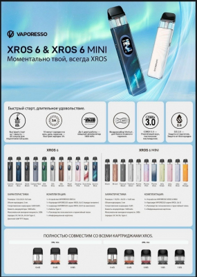 Vaporesso XROS 6 1800mAh (Aurora Blue)